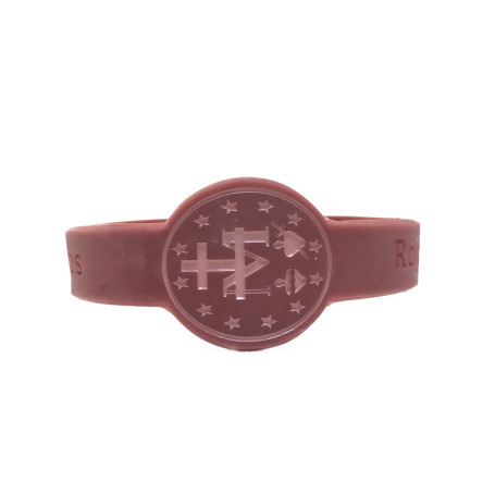 PULSEIRA DE SILICONE - MEDALHA MILAGROSA - MARROM