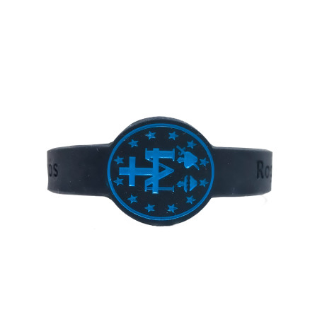 PULSEIRA DE SILICONE - MEDALHA MILAGROSA - PRETA