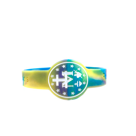 PULSEIRA DE SILICONE - MEDALHA MILAGROSA - TIE DYE