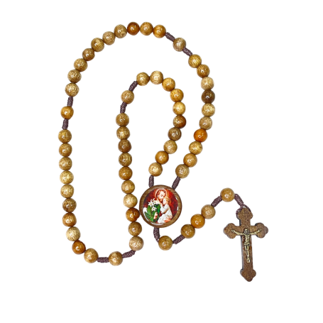 TERÇO DE MADEIRA IMBUIA - ANO DE SÃO JOSÉ - CRUCIFIXO DE MADEIRA