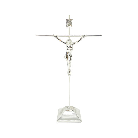 CRUCIFIXO COM BASE - PRATA - 23X13