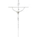 CRUCIFIXO ESTILIZADO GRANDE - CRUZ REDONDA - PRATA - 52X28