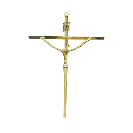 CRUCIFIXO ESTILIZADO MÉDIO - CRUZ CHATA - DOURADO - 28X19