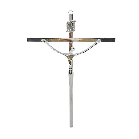 CRUCIFIXO ESTILIZADO MÉDIO - CRUZ CHATA - PRATA - 28X19