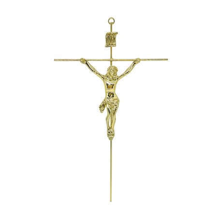 CRUCIFIXO - CRUZ REDONDA - DOURADO - 31X19