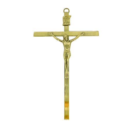 CRUCIFIXO MINI - CRUZ CHATA - DOURADO - 19X11
