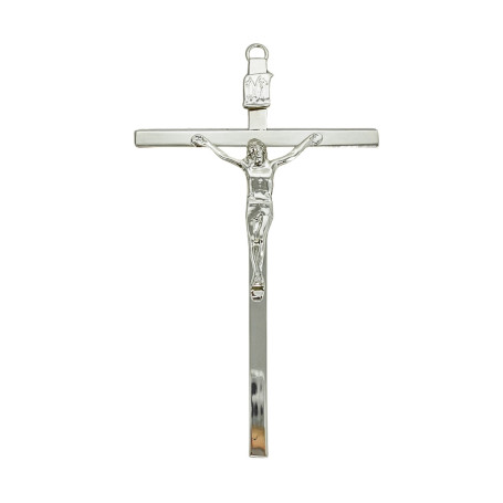 CRUCIFIXO MINI - CRUZ CHATA - PRATA - 19X11