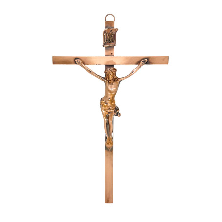 CRUCIFIXO GRANDE - CRUZ CHATA LARGA - COBRE VELHO - 36X21