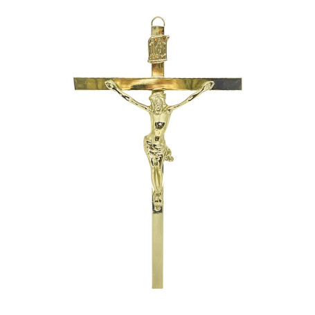 CRUCIFIXO GRANDE - CRUZ CHATA LARGA - DOURADO - 36X21