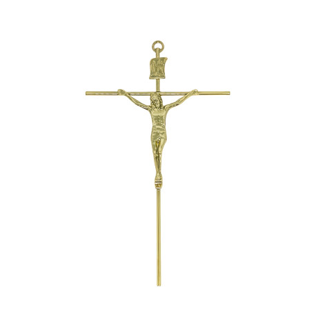 CRUCIFIXO MINI - CRUZ REDONDA - DOURADO - 19X11
