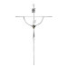 CRUCIFIXO ESTILIZADO - CRUZ REDONDA - PRATA - 38X21
