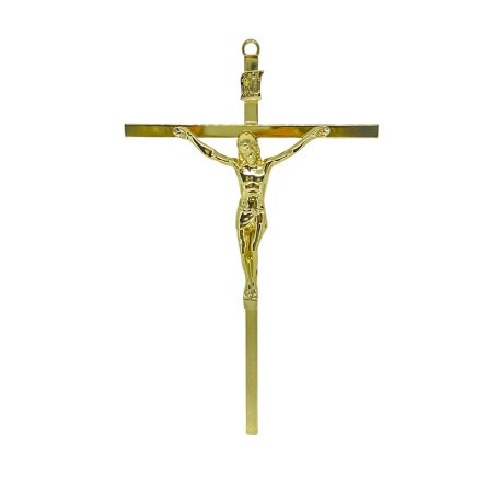 CRUCIFIXO PEQUENO - CRUZ CHATA - DOURADO - 24X15