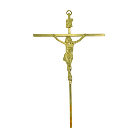 CRUCIFIXO PEQUENO - CRUZ QUADRADA - DOURADO - 21X13