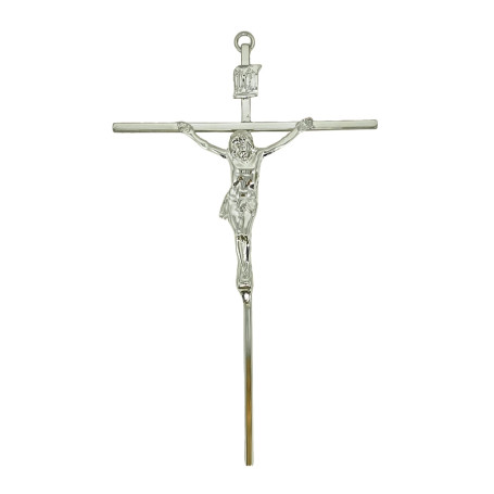 CRUCIFIXO PEQUENO - CRUZ QUADRADA - PRATA - 21X13