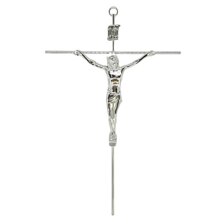 CRUCIFIXO PEQUENO - CRUZ REDONDA - PRATA - 24X15