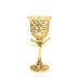 CASTIÇAL DOURADO COM STRASS - COM SUPORTE DE VIDRO
