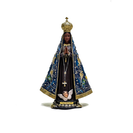IMAGEM NOSSA SENHORA APARECIDA - MANTO COM DETALHES - 23CM