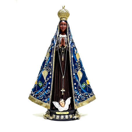 IMAGEM NOSSA SENHORA APARECIDA - MANTO COM DETALHES - 46CM