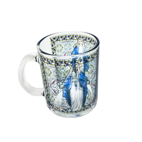 CANECA DE VIDRO - NOSSA SENHORA DAS GRAÇAS - VITRAL