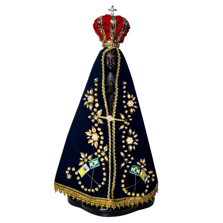 IMAGEM NOSSA SENHORA APARECIDA - MANTO BORDADO - 47CM