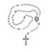 TERÇO GLACIAL - BRANCO - PAI NOSSO FLOR - NOSSA SENHORA DAS GRAÇAS