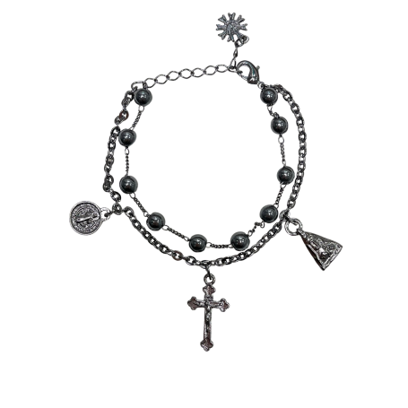 PULSEIRA DUAS VOLTAS - METAL GRAFITE -  PROTEÇÃO