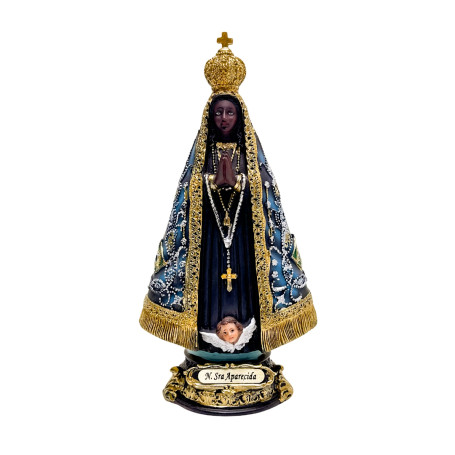 IMAGEM NOSSA SENHORA APARECIDA - MANTO COM DETALHES - 20CM