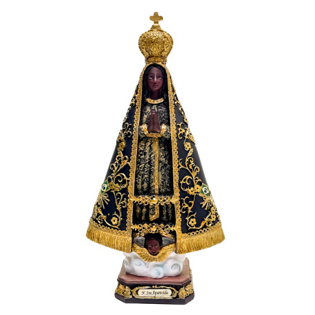 IMAGEM NOSSA SENHORA APARECIDA - MANTO PRETO - 30CM