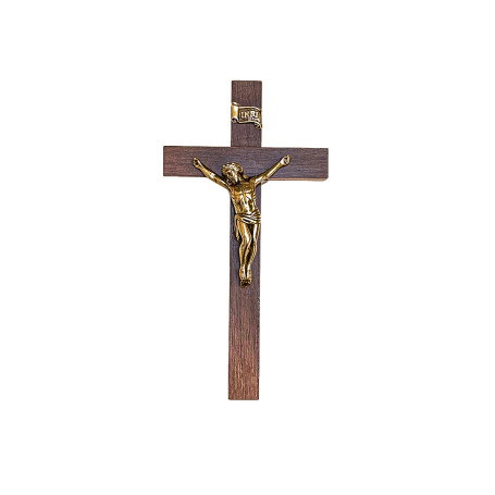 CRUCIFIXO DE PAREDE - MADEIRA - 23X12 - DOURADO