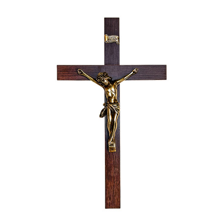 CRUCIFIXO DE PAREDE - MADEIRA - 44,5X25,5 - DOURADO
