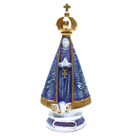 IMAGEM APARECIDA MILAGRE - 30CM - AZUL COM DOURADO