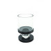 CASTIÇAL DE VIDRO - PRETO - 12CM
