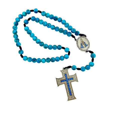 TERÇO MESCLA - APARECIDA - AZUL