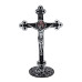 CRUCIFIXO COM MEDALHA DE SÃO BENTO - PRATA VELHA - 25CM