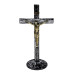 CRUCIFIXO DE METAL - MESA - PRATA VELHA - 27CM