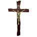 CRUCIFIXO DE MADEIRA NOBRE - OURO VELHO - 39CM