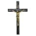 CRUCIFIXO DE METAL - PAREDE - PRATA VELHA - 34CM