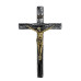 CRUCIFIXO DE METAL - PAREDE - OURO VELHO - 24,5CM