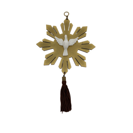 ADORNO DE PORTA - MDF - ESPÍRITO SANTO - DOURADO