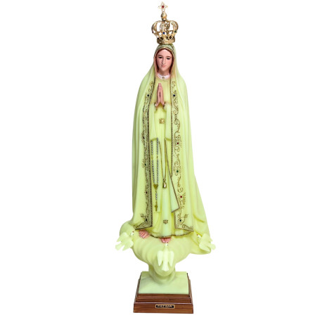 IMAGEM NOSSA SENHORA DE FÁTIMA PORTUGUESA - 78,5CM - LUMINOSA - OLHOS DE VIDRO