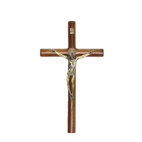 CRUCIFIXO DE PAREDE - CILINDRO - SÃO BENTO - 26CM