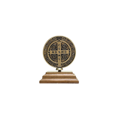 MEDALHA DE SÃO BENTO COM PEDESTAL - 6CM