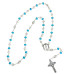 TERÇO DE CRISTAL - NOSSA SENHORA DAS GRAÇAS - AZUL E TRANSPARENTE