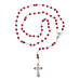 TERÇO DE CRISTAL - JESUS MISERICORDIOSO - VERMELHO