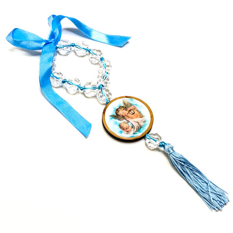 MEDALHÃO DE BERÇO - MADEIRA RESINADA - AZUL