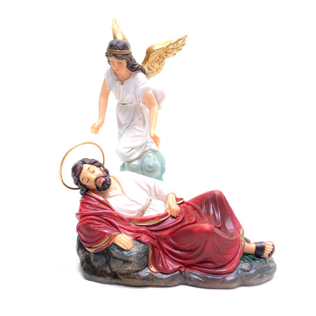 IMAGEM DE SÃO JOSÉ DORMINDO COM ANJO - 15CM