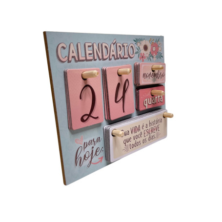 CALENDÁRIO PERMAMENTE DE MESA - PARA HOJE - ROSA