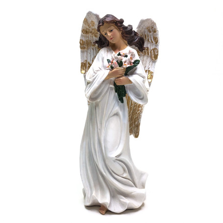 ANJO COM BUQUE DE FLORES - 32CM