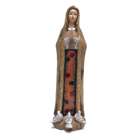 IMAGEM DE NOSSA SENHORA DE FÁTIMA COM VITRAL - 30CM