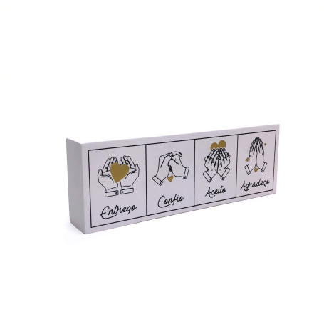 PLACA DE MESA - ENTREGO, ACEITO, CONFIO, AGRADEÇO